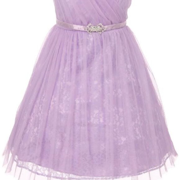 Little Girls Sleeveless VNeck Easter Wedding Party Birthday Flower Girl Dress - Picture 3 of 5